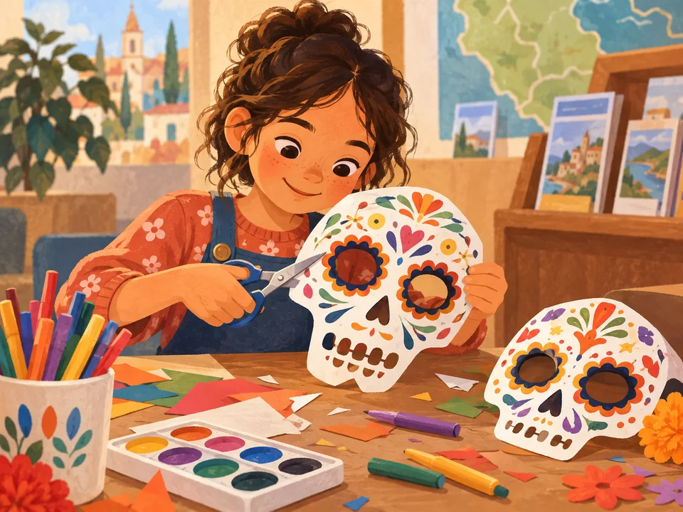 Illustration de Fais ton masque d’Halloween à l’Office de tourisme