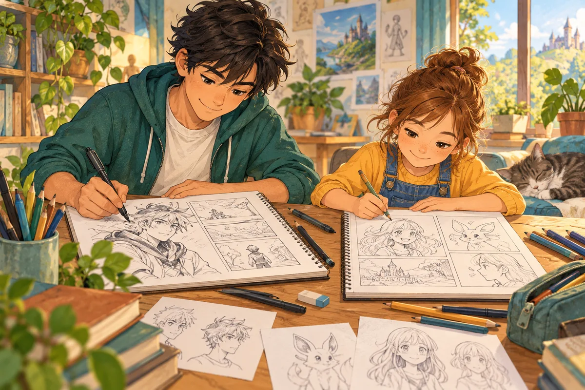 Illustration : Atelier de bande dessinée et de dessin manga.